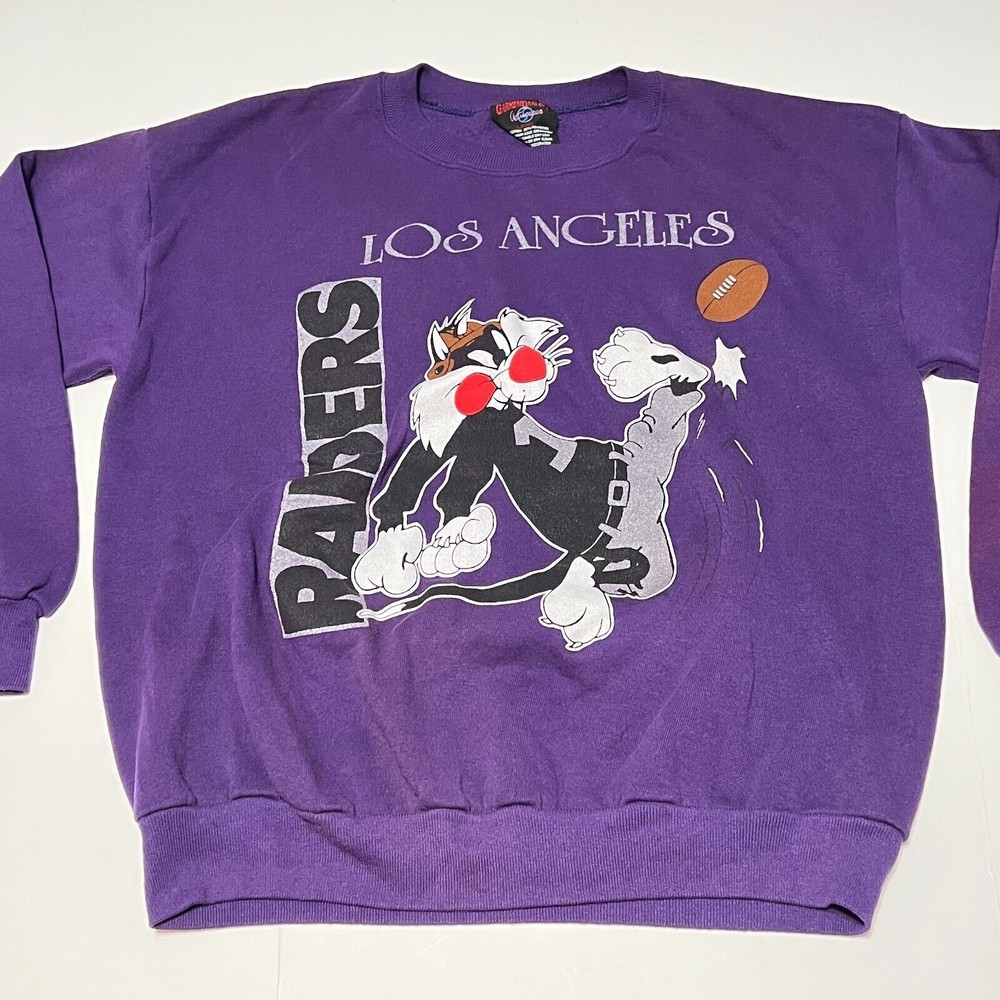 Vintage Los Angeles Vegas Raiders Looney Tunes Sylvester Crewneck Sweater Large